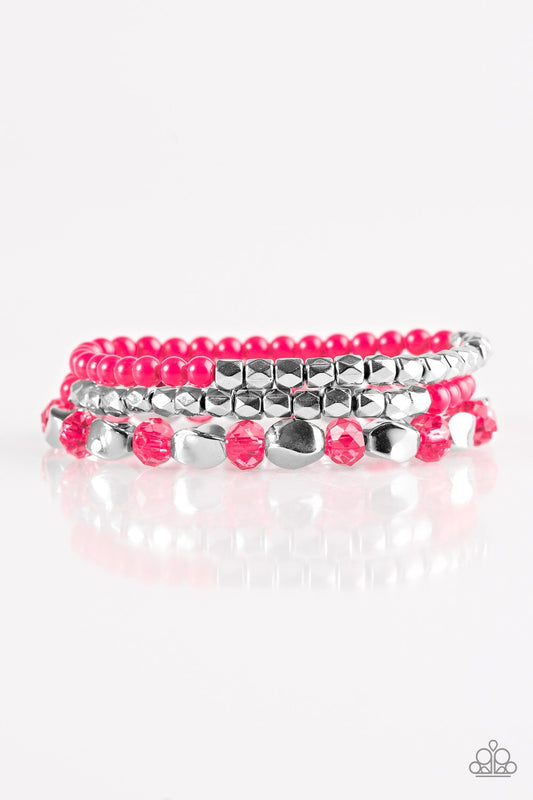 Beaded Bravado - Pink bracelet
