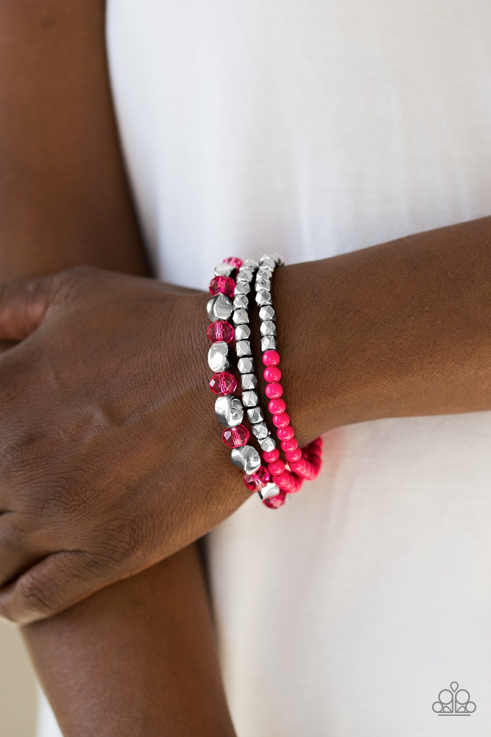 Beaded Bravado - Pink bracelet
