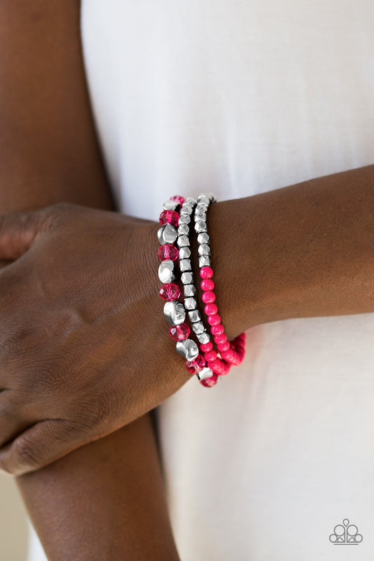 Beaded Bravado - Pink bracelet