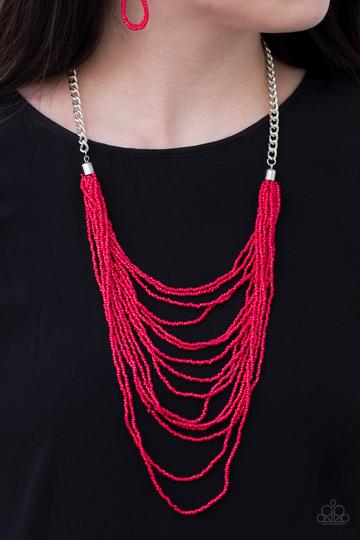 Bora Bombora - Red Seed Bead Necklace