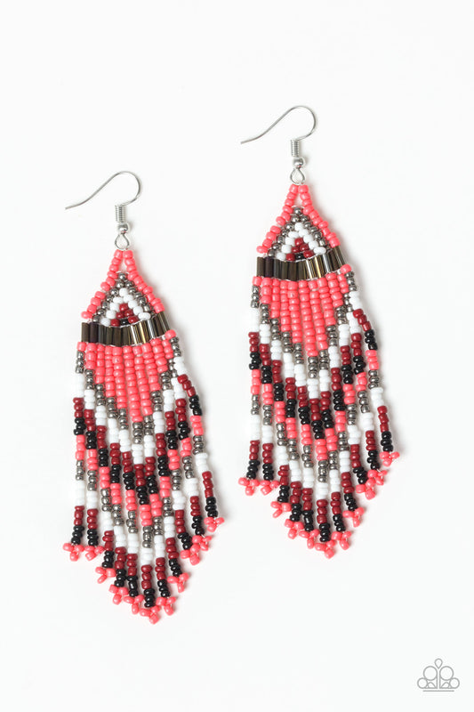 Colors Of The Wind - Orange seed bead earrings