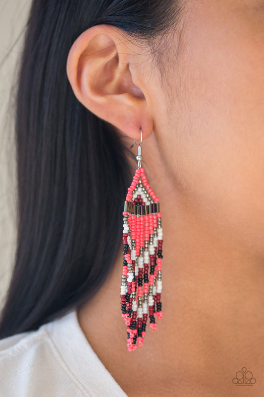 Colors Of The Wind - Orange seed bead earrings