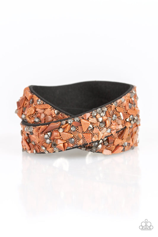 CRUSH Hour - Brown wrap bracelet