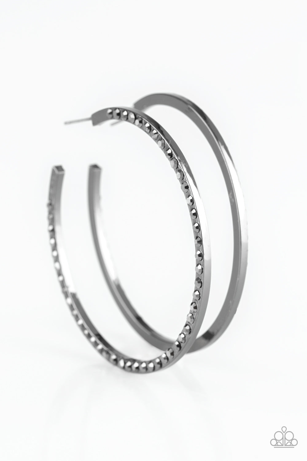 Dangerously Dynamic - Black/Gunmetal hoop earrings