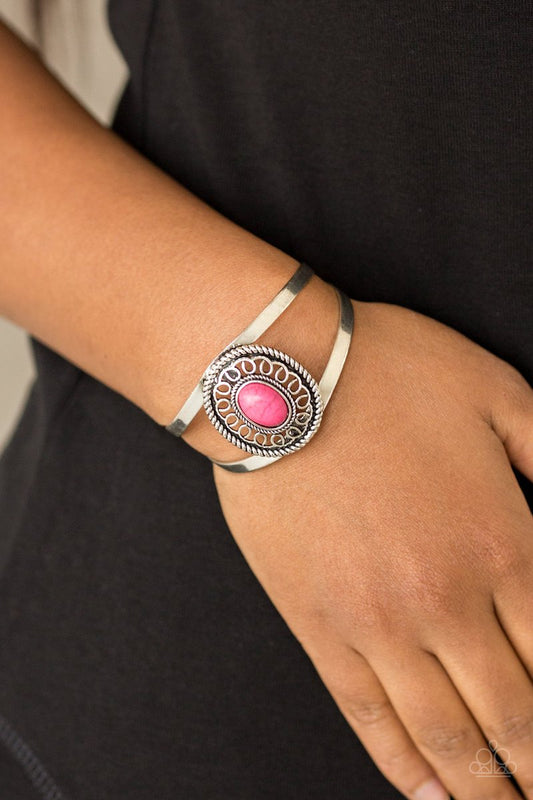 Deep In The TUMBLEWEEDS - Pink cuff bracelet