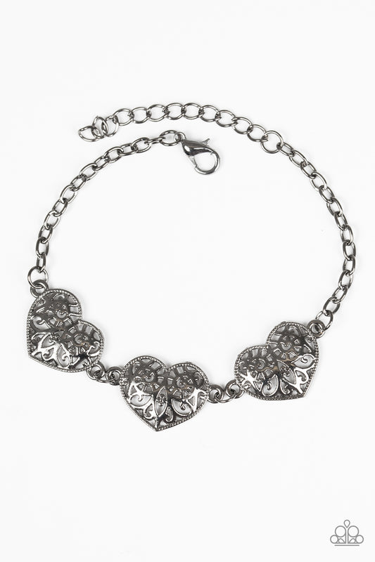 Fond Of Hearts - Black bracelet