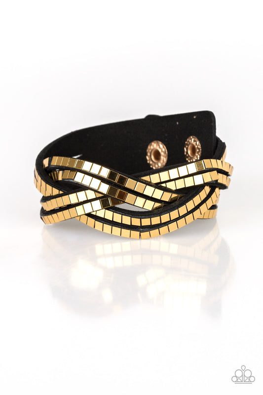 Looking For Trouble - Gold/Black wrap bracelet