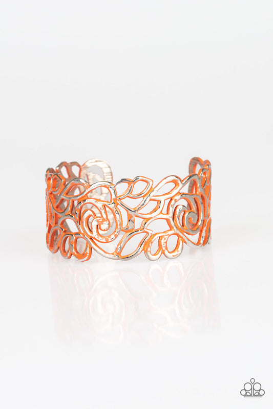 Victorian Gardens - Orange cuff bracelet