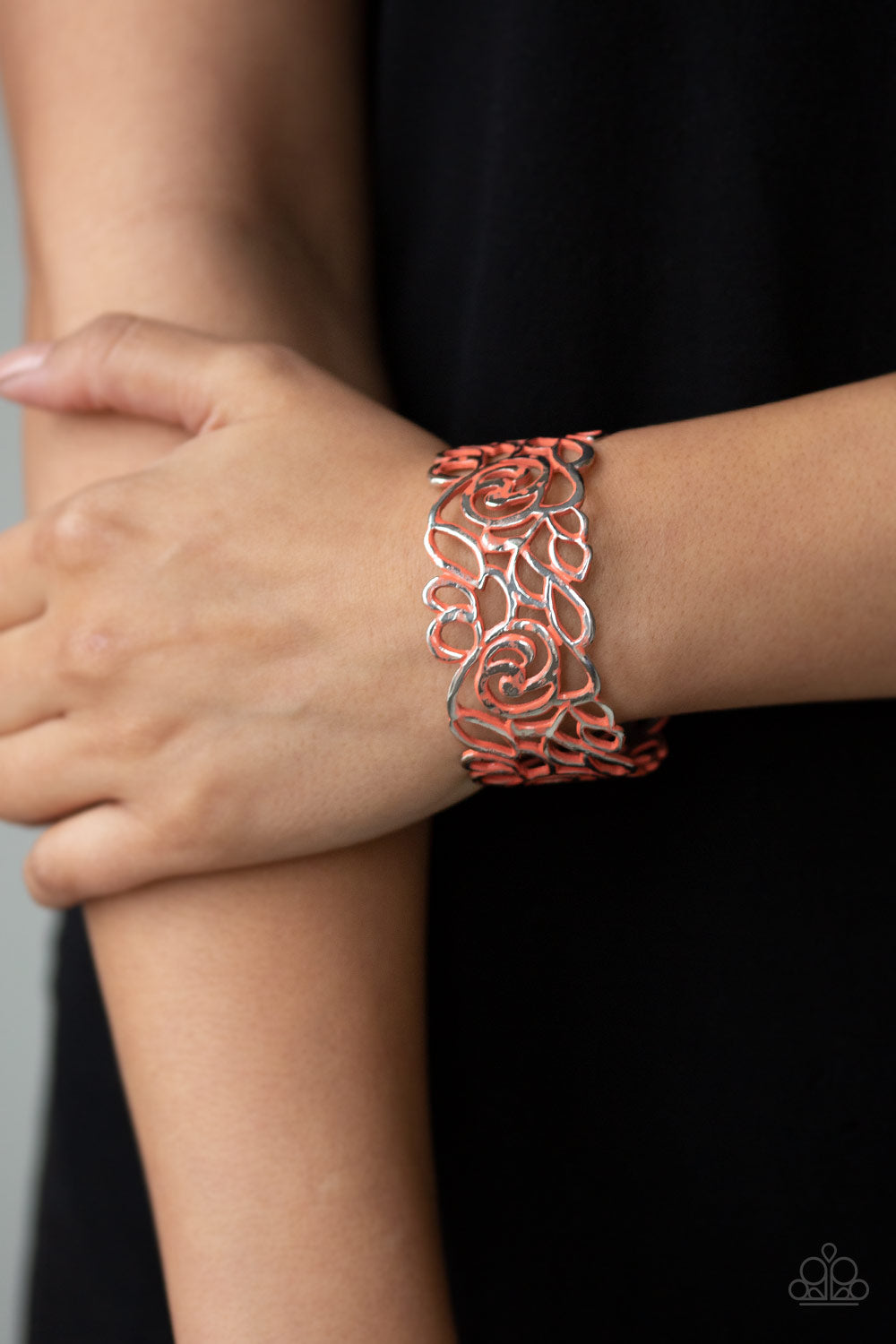 Victorian Gardens - Orange cuff bracelet