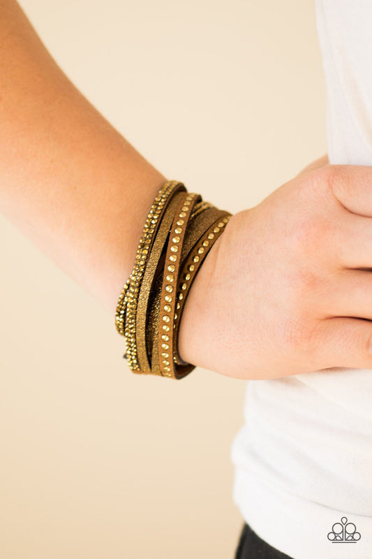 Once Upon A SHOWTIME - Brass wrap bracelet