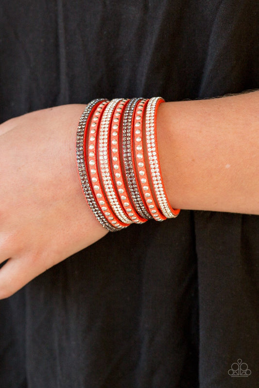 Victory Shine - Orange wrap bracelet