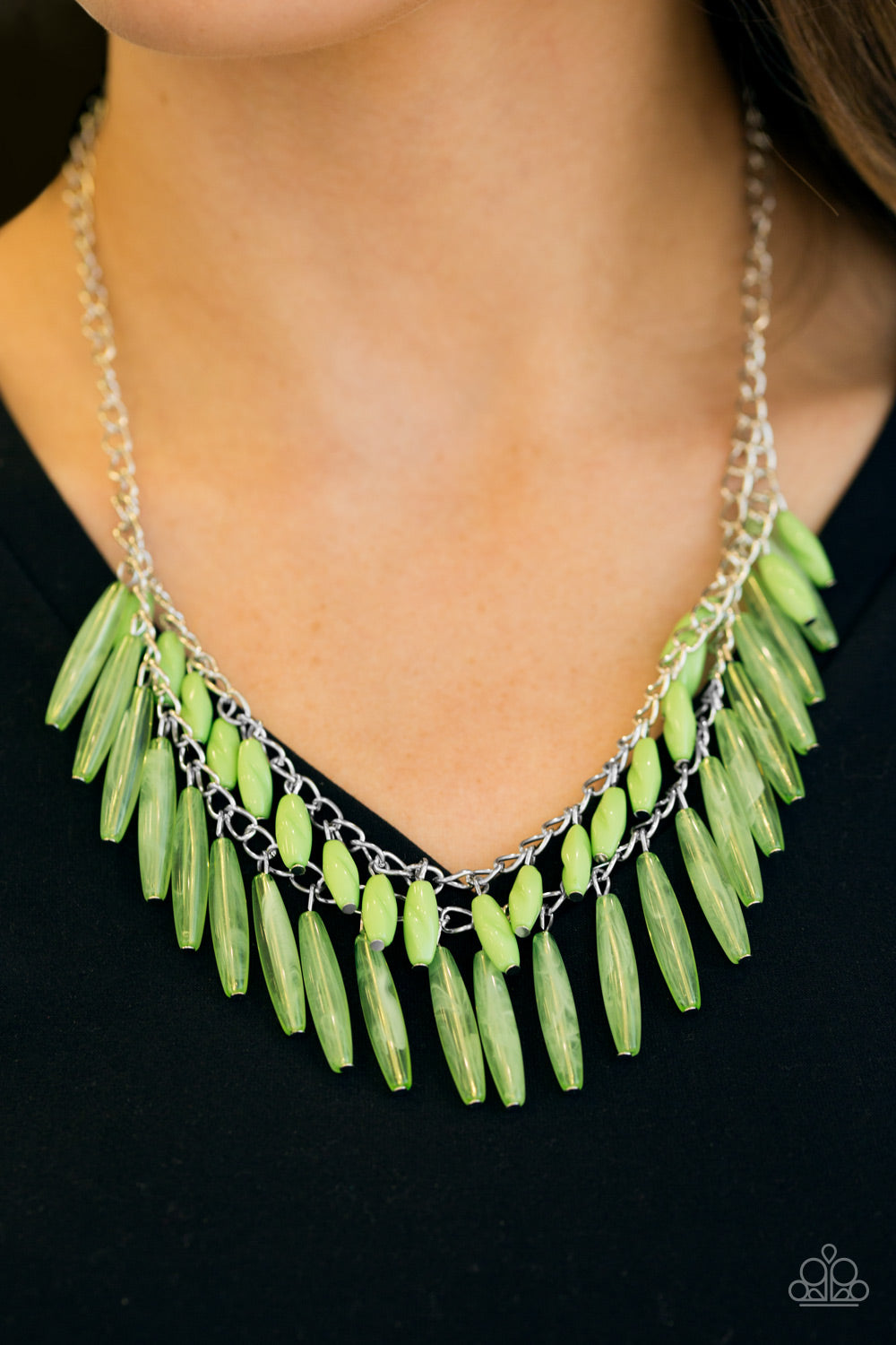 Speak Of The DIVA - Green necklace set