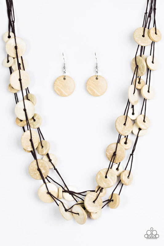 BERMUDA BEACH HOUSE - WHITE WOOD NECKLACE
