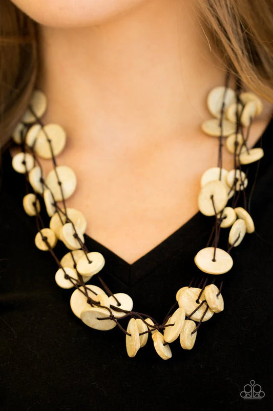 BERMUDA BEACH HOUSE - WHITE WOOD NECKLACE