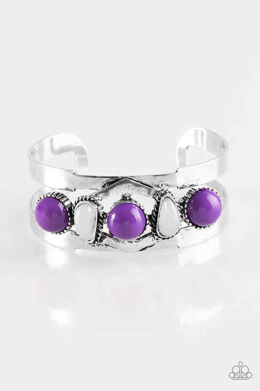 Keep On TRIBE-ing - Purple Cuff Bracelet