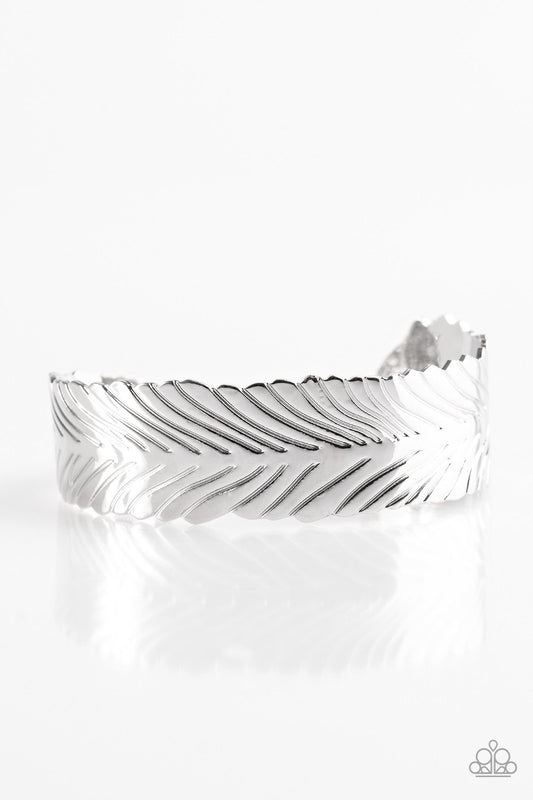 Ruffle Feathers - Silver cuff bracelet