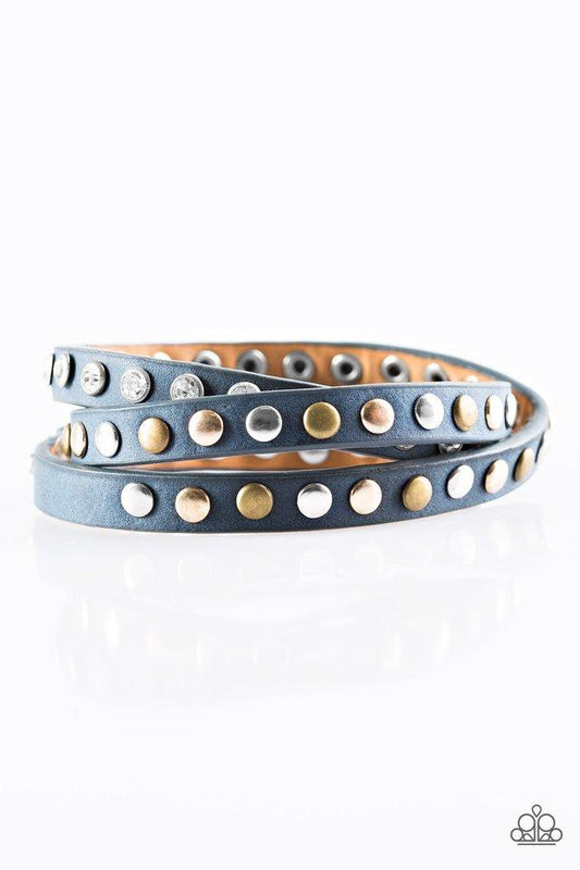 Lets Go For a Catwalk - blue wrap bracelet