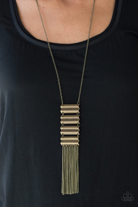 Watch Your Step - Brass Necklace