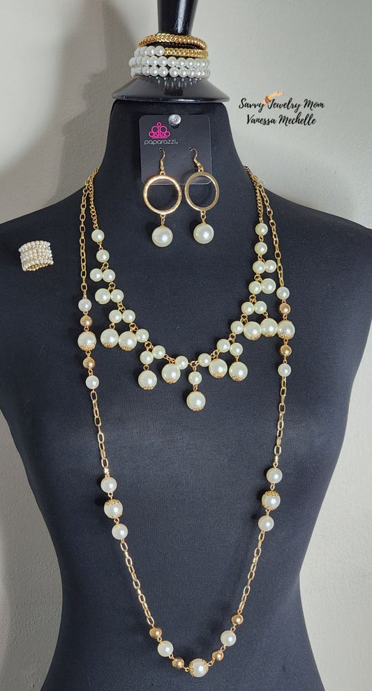 Savvy Set #265 (Gold/White pearl, 5-piece set)