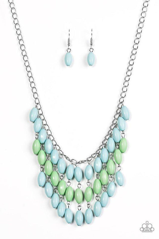 Delhi Diva - Blue/Green Multicolor Necklace