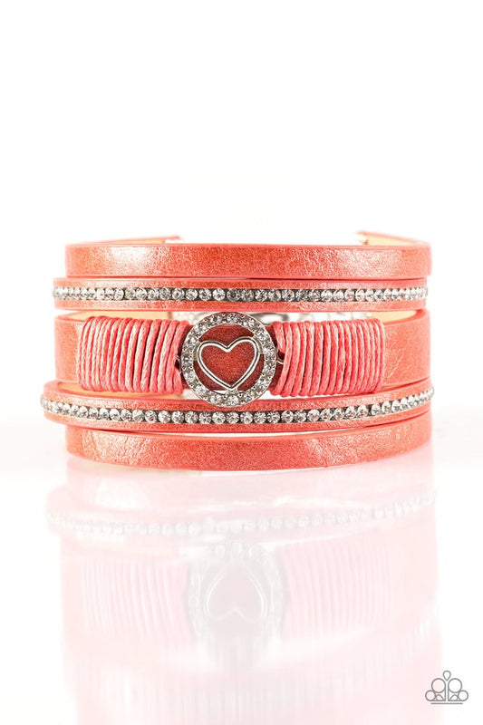 It Takes Heart - Orange wrap bracelet
