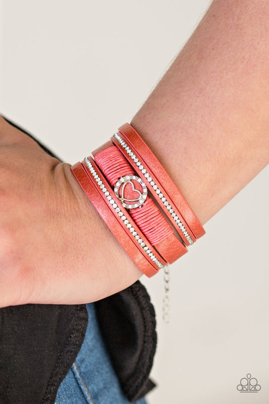 It Takes Heart - Orange wrap bracelet