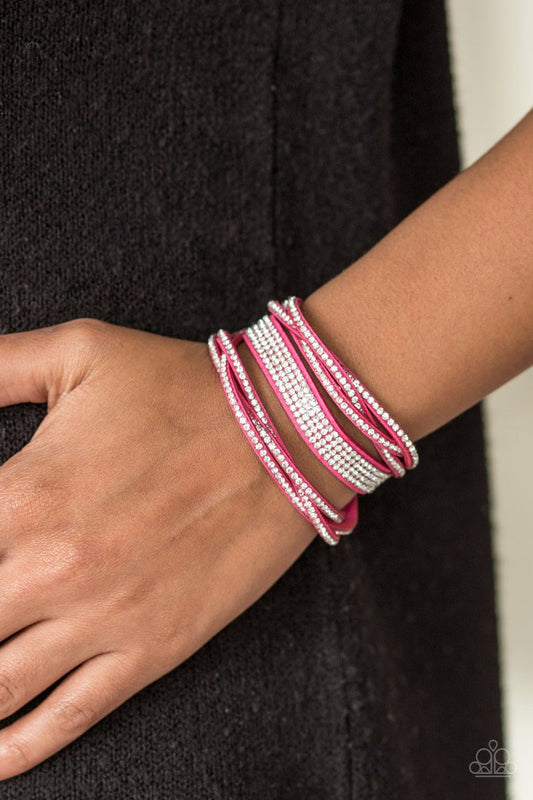 Taking Care Of Business - Pink wrap bracelet