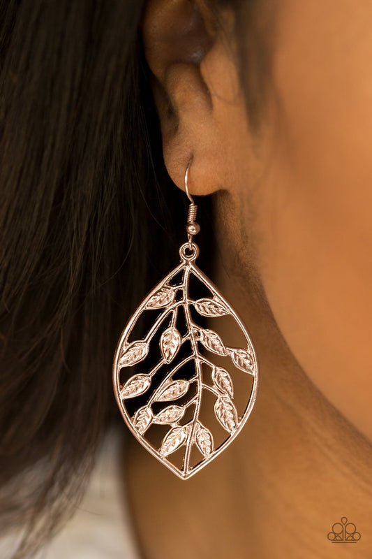 Lay It On The VINE - Rose Gold Earrings