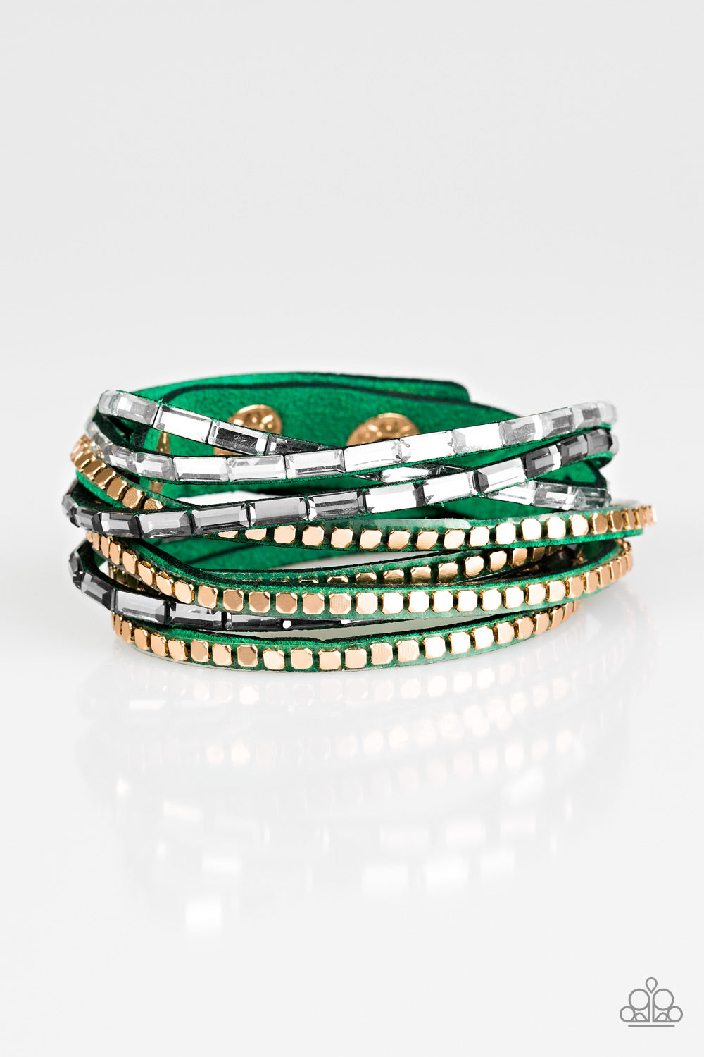 This Time With Attitude - Green wrap bracelet