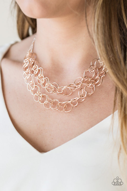Circus Tent Tango - Rose Gold necklace