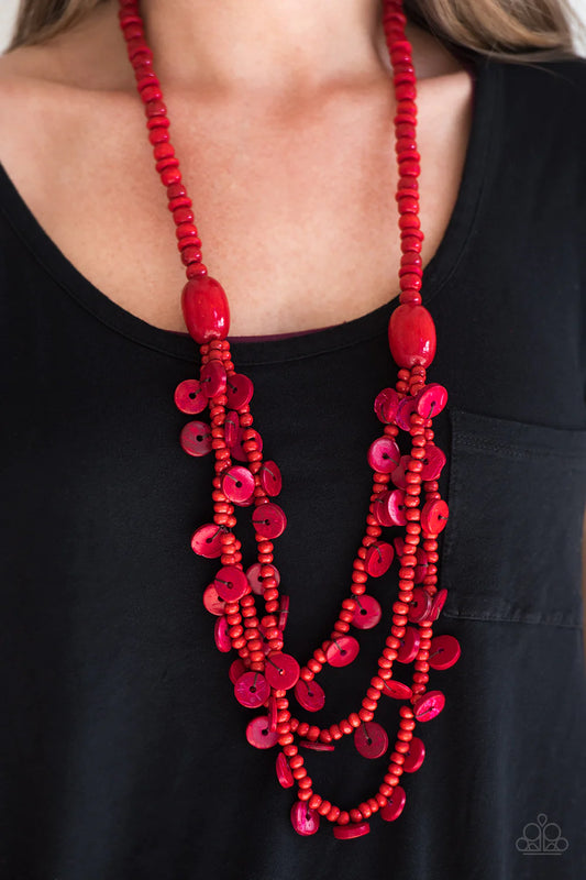 SAFARI SAMBA - RED WOOD NECKLACE