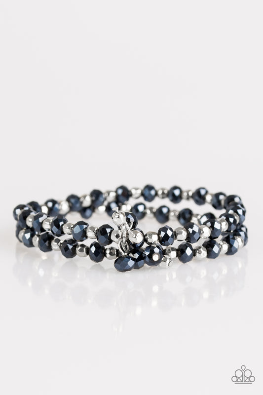 Shimmer Showdown - Blue necklace w/ matching bracelet