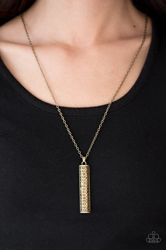 Big Shot Shimmer - Brass necklace