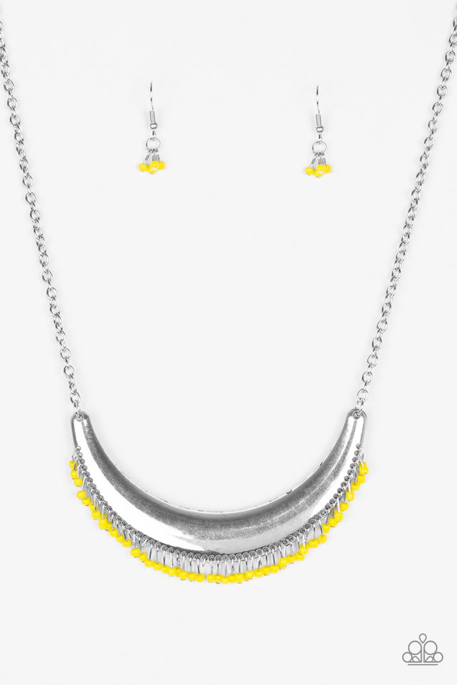 Fringe Out - Yellow seed bead necklace