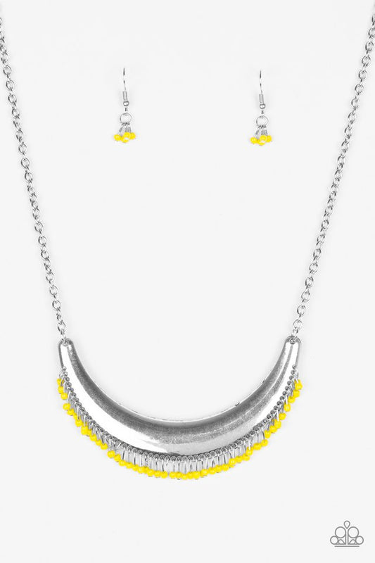 Fringe Out - Yellow seed bead necklace