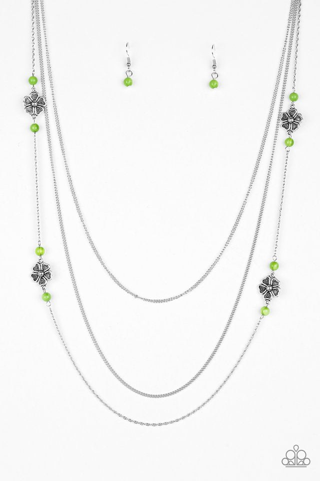 Hibiscus Hideaway - Green necklace set