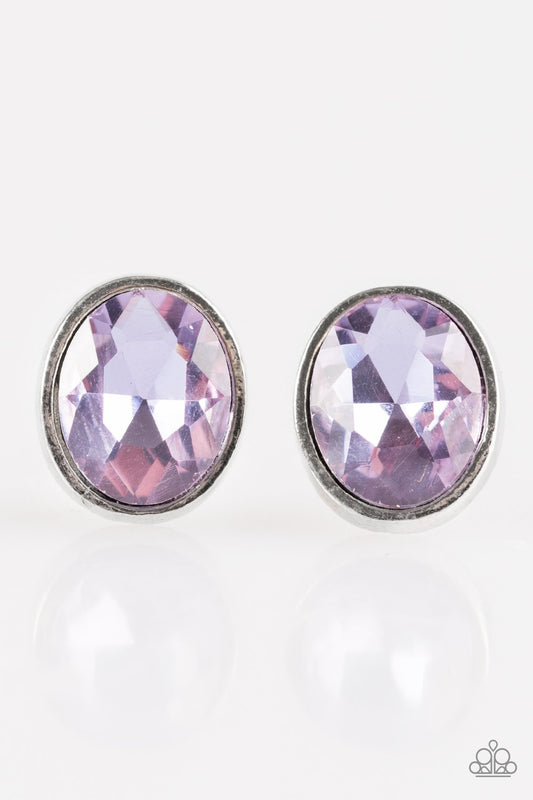 Stunning Shine - Purple rhinestone post earrings