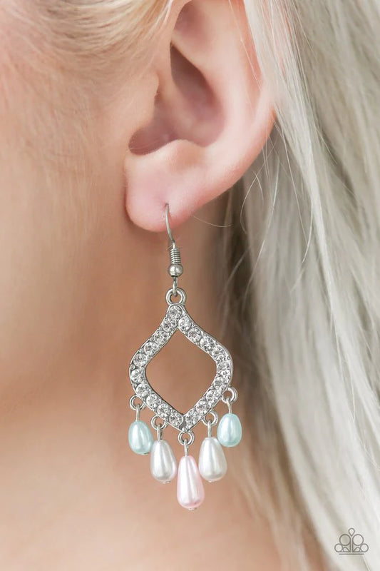 Divinely Diamond - Multicolor Pearl Earrings