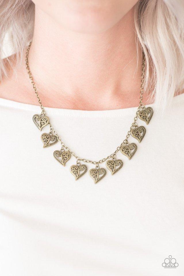 Speaking From The Heart - Brass Necklace