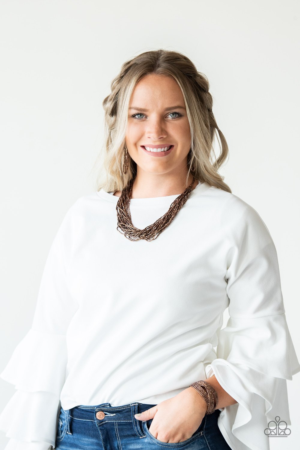 The Speed of STARLIGHT - Copper Seed Bead necklace w/ matching bracelet