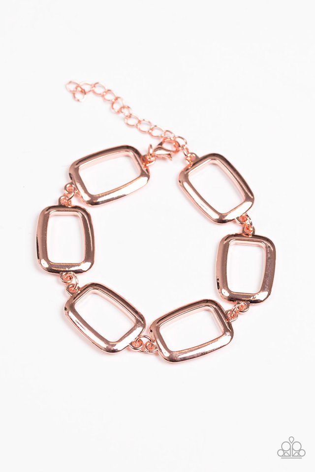 Gorgeously Geometric - Shiny Copper necklace w/ matching bracelet
