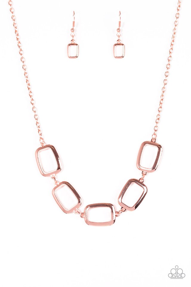 Gorgeously Geometric - Shiny Copper necklace w/ matching bracelet