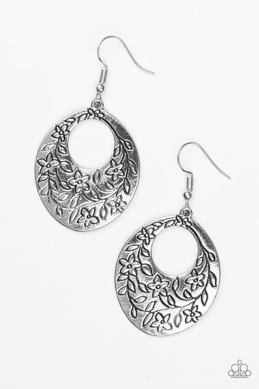 Flirting With Florals - Silver earrings