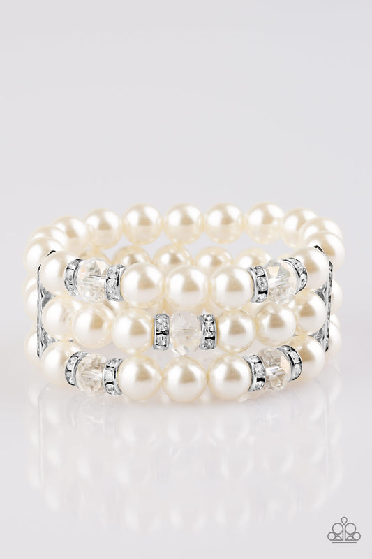 Undeniably Dapper - White pearl bracelet