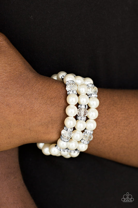 Undeniably Dapper - White pearl bracelet