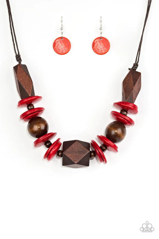 Pacific Paradise - Red Wood Necklace