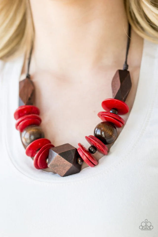 Pacific Paradise - Red Wood Necklace