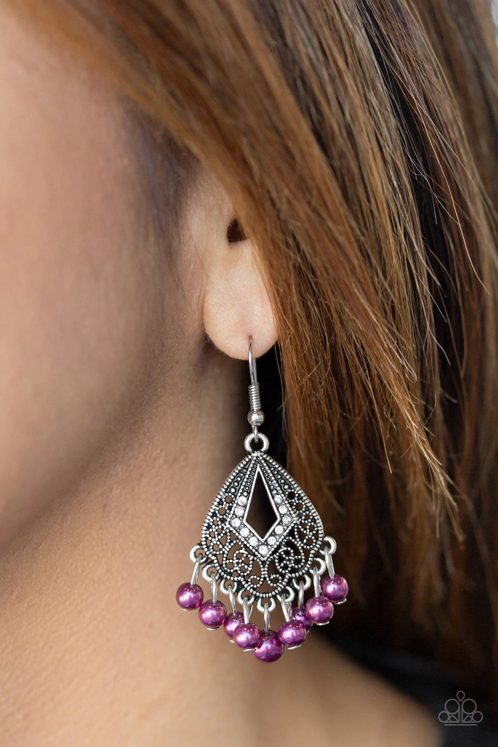 Gracefully Gatsby - Purple pearl earrings