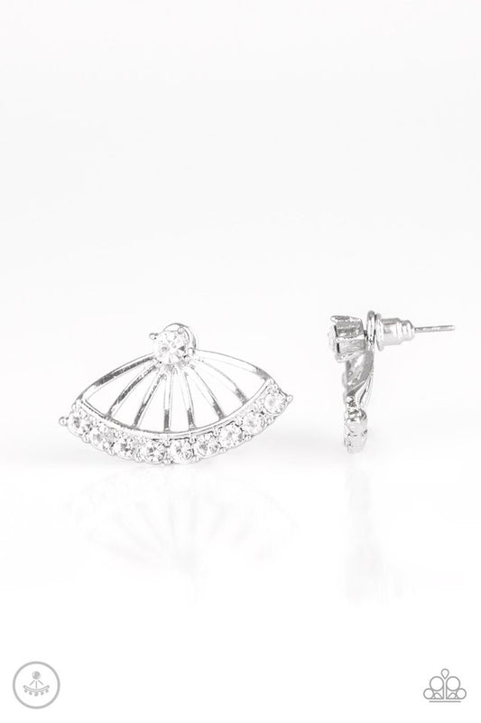 Disco Drama - White double-sided post earrings