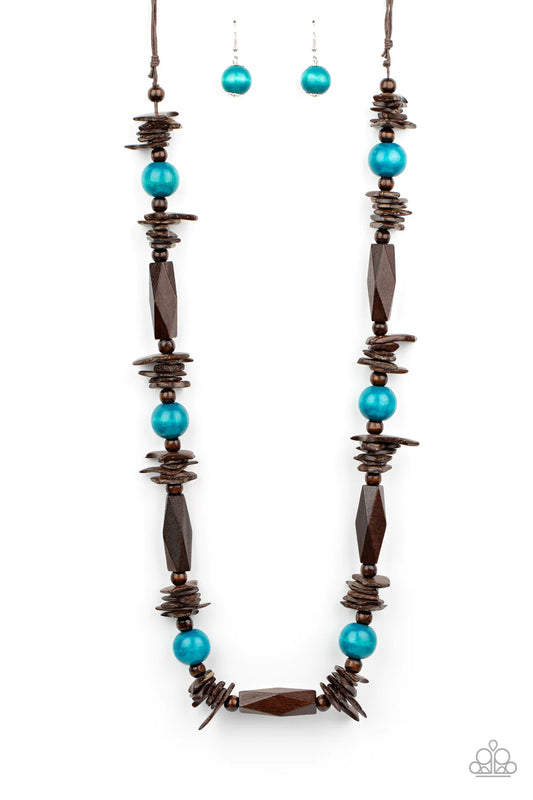 Cozumel Coast - Blue Wood Necklace